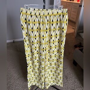 Stylish Yellow Geometric Women's pants size medium